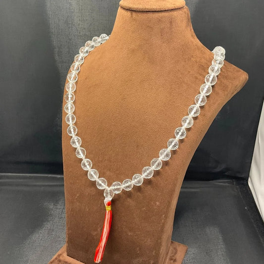 Crystal Mala – 108 Beads | Natural Sphatik (Quartz) Mala for Jaap, Meditation & Healing – Harivaas