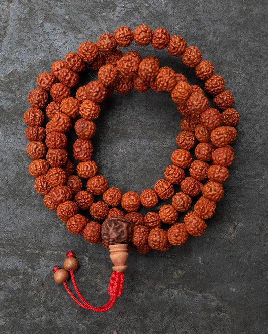 Rudraksha Mala – 108 Beads | 5 Mukhi Rudraksha Mala with Lab Certificate for Jaap & Wear – Harivaas